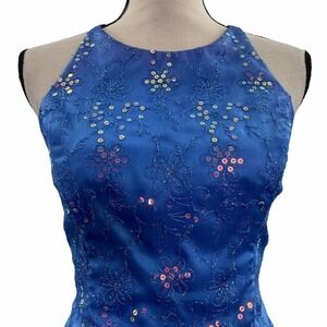 BLONDIE Nites Linda Bernell Strappy Sequin Blouse